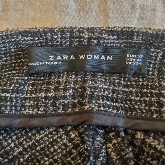 Zara Grey Twill A-line Mini Skirt - Picture 2 of 8